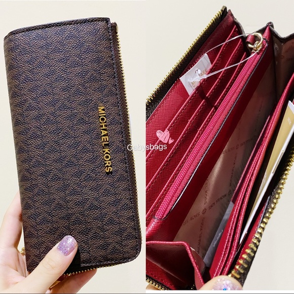 Michael Kors large Satchel wallet SET brown merlot - Picture 2 of 8